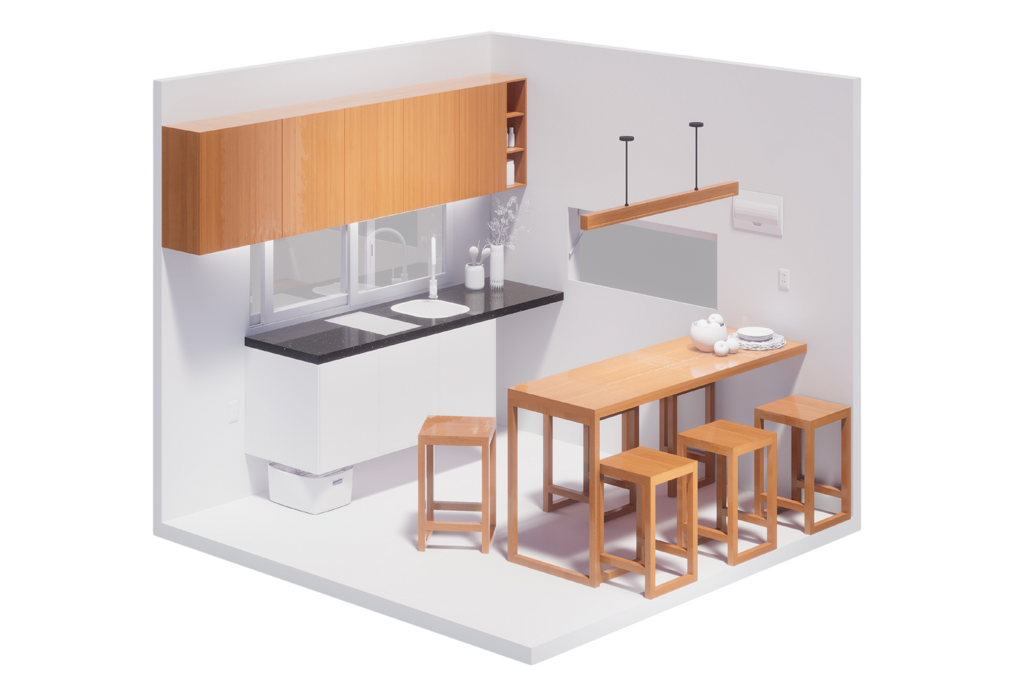 Kitchen Upgrade (Island Table, 6 stools, kitchen upper cabinets