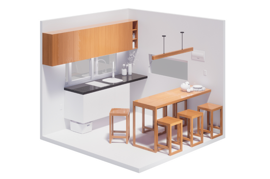 Kitchen Upgrade (Island Table, 6 stools, kitchen upper cabinets